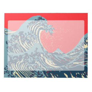 De Great Hokusai Wave in Vibrant Style Notitieblok