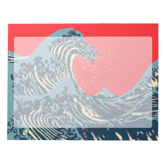 De Great Hokusai Wave in Vibrant Style Notitieblok (Voorkant)