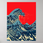 De Great Hokusai Wave in Vibrant Style Poster (Voorkant)