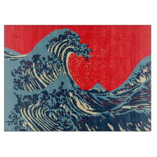 De Great Hokusai Wave in Vibrant Style Snijplank (Voorkant)