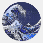 De Great Hokusai Wave Modern-stijlen Ronde Sticker (Voorkant)