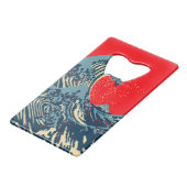 De Great Hokusai Wave Pop Decor Creditkaart Flessenopener (Achterkant Gekanteld)