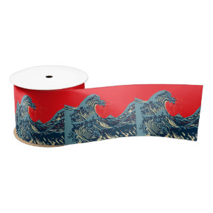 De Great Hokusai Wave Pop Decor Satijnen Lint