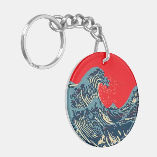 De Great Hokusai Wave Pop Decor Sleutelhanger (Voorkant Links)