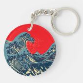 De Great Hokusai Wave Pop Decor Sleutelhanger (Achterkant)