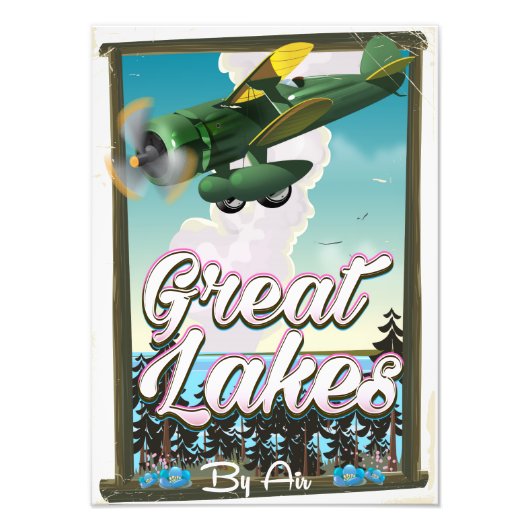 De Great Lakes vliegtuig reisposter Foto Afdruk (Voorkant)