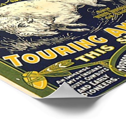 De Great Pawnee Bill shows. De enige echte wilde Poster (Hoek)