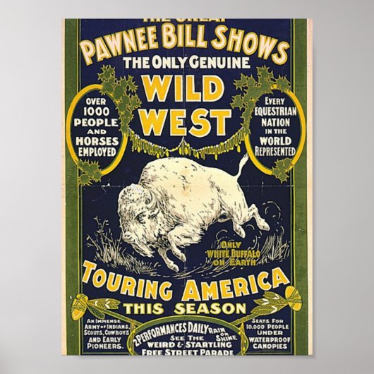 De Great Pawnee Bill shows. De enige echte wilde Poster (Voorkant)