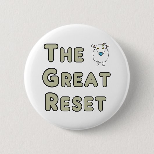 De Great Reset Sheep Ronde Button 5,7 Cm (Voorkant)