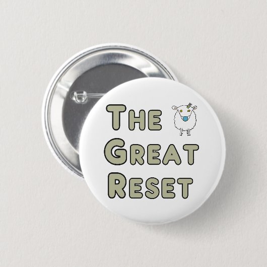 De Great Reset Sheep Ronde Button 5,7 Cm (Voorkant /achterkant)