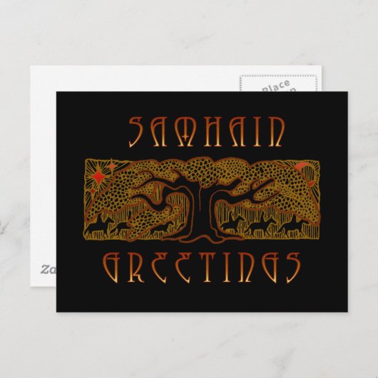 De Great Tree Samhain-kaart Briefkaart (Voorkant / Achterkant)