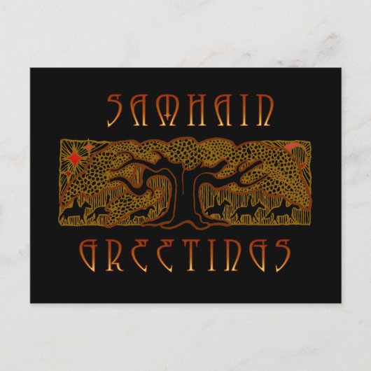 De Great Tree Samhain-Kaart Briefkaart (Voorkant)