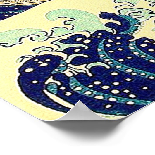 De Great Wave 36 Uitzichten van de berg Fuji Poster (Hoek)
