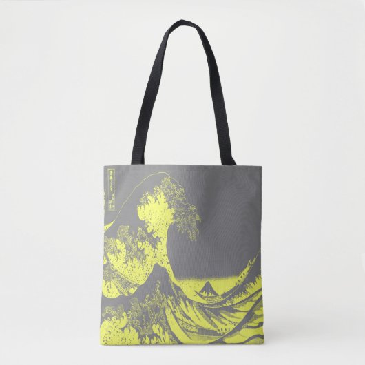 De Great Wave Canvas tas Geel & Grijs (Voorkant)