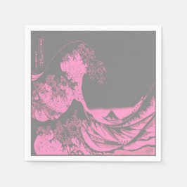 De Great Wave Paper servetten roze & grijs