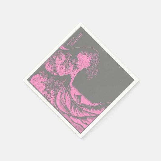 De Great Wave Paper servetten roze & grijs (Hoek)