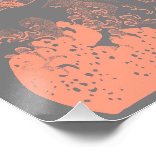 De Great Wave Poster Peach & Grey (Hoek)