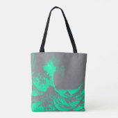 De Great Wave Seafoam Green & Grey Canvas tas (Achterkant)