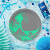 De Great Wave Seafoam Green & Grey Paper Borden Papieren Bordje (Feest)
