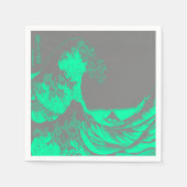 De Great Wave Seafoam Green & Grey servetten (Voorkant)