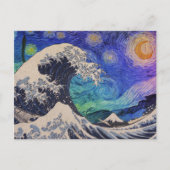 De Great Wave Sterrennacht Briefkaart (Voorkant)