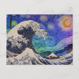 De Great Wave Sterrennacht Briefkaart