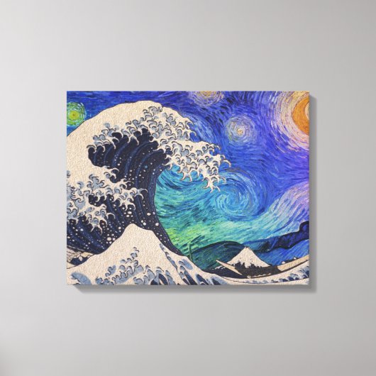 De Great Wave Sterrennacht Canvas Afdruk (Voorkant)