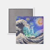 De Great Wave Sterrennacht Magneet (Voorkant / Achterkant)