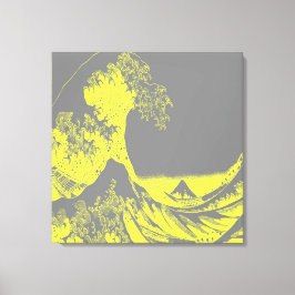 De Great Wave verpakt Canvas Geel & Grijs