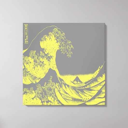 De Great Wave verpakt Canvas Geel & Grijs Afdruk (Voorkant)
