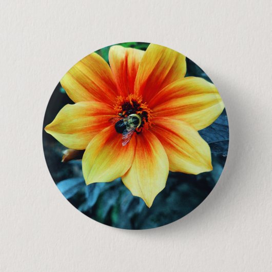 De Greedy Bumblebee Ronde Button 5,7 Cm (Voorkant)