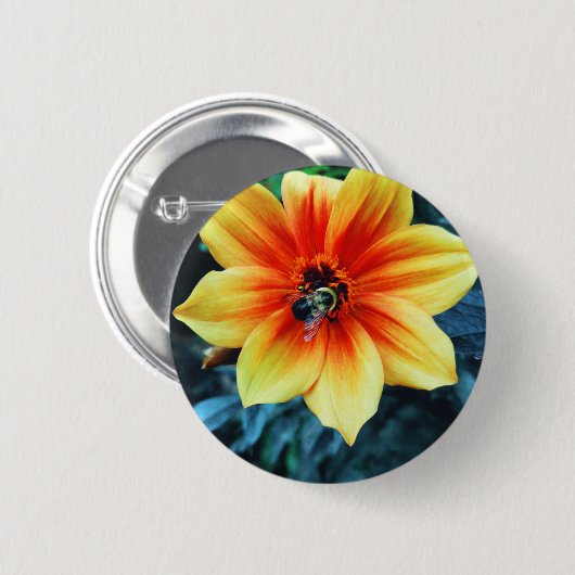 De Greedy Bumblebee Ronde Button 5,7 Cm (Voorkant /achterkant)