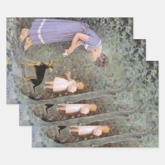 De Greedy Small Dog van Guido Marzulli, Realisme Inpakpapier Vel (Set)