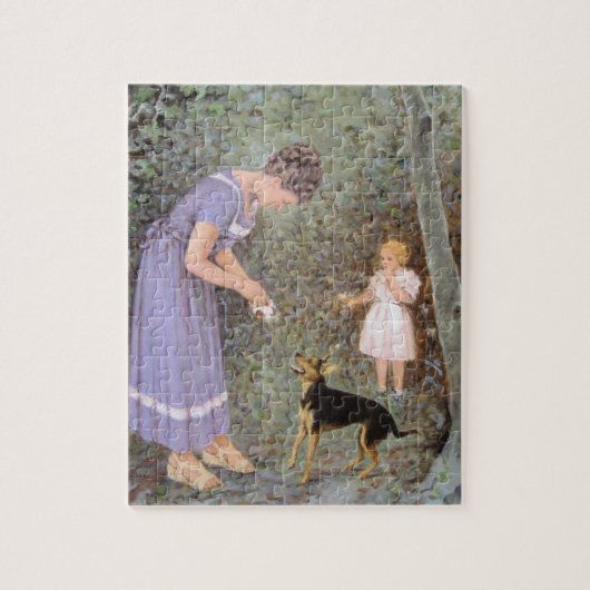 De Greedy Small Dog van Guido Marzulli, Realisme Legpuzzel (Verticaal)