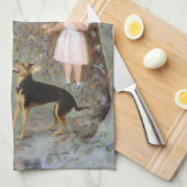 De Greedy Small Dog van Guido Marzulli, Realisme Theedoek (Quarter Fold)