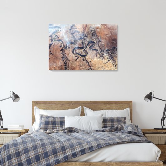 De Green River en de zijrivieren Canyons in Utah Canvas Afdruk (Insitu (Slaapkamer))