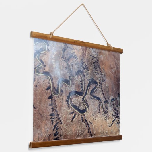 De Green River en de zijrivieren Canyons in Utah Hangend Wandkleed (Gebogen)