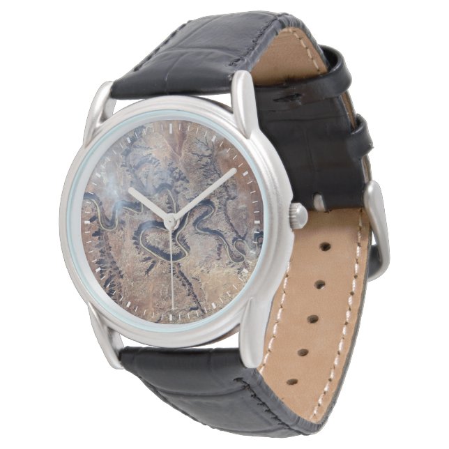 De Green River en de zijrivieren Canyons in Utah Horloge (Gekanteld)