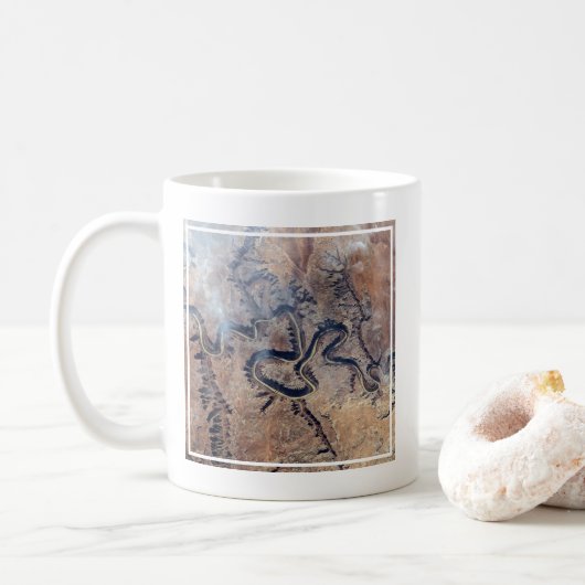 De Green River en de zijrivieren Canyons in Utah Koffiemok (Met donut)