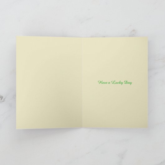 De Green Shamrock St. Patrick's Day Card (Binnen)