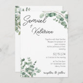 De GreenGenery bruiloft uitnodiging met details (Voorkant / Achterkant)