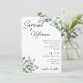 De GreenGenery bruiloft uitnodiging met details (Staand voorkant)