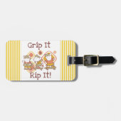 De greep het en scheurt het die met een skateboard bagagelabel (Voorkant horizontaal)