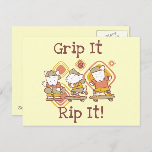 De greep het en scheurt het die met een skateboard briefkaart (Voorkant / Achterkant)