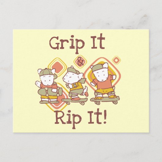 De greep het en scheurt het die met een skateboard briefkaart (Voorkant)