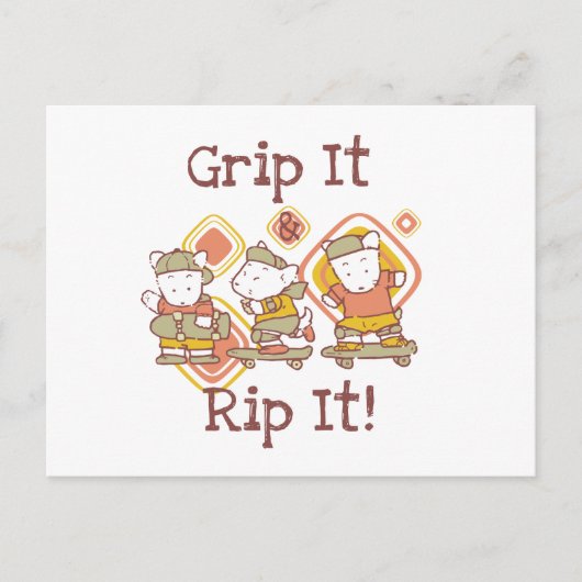 De greep het en scheurt het die met een skateboard briefkaart (Voorkant)