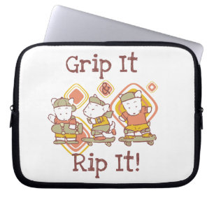 De greep het en scheurt het die met een skateboard laptop sleeve