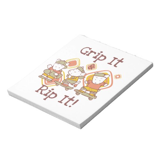 De greep het en scheurt het die met een skateboard notitieblok (Linkerzijde)