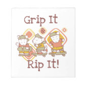 De greep het en scheurt het die met een skateboard notitieblok (Voorkant)