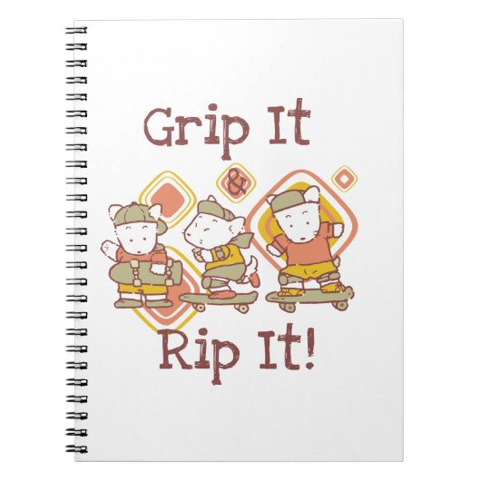 De greep het en scheurt het die met een skateboard notitieboek (Voorkant)